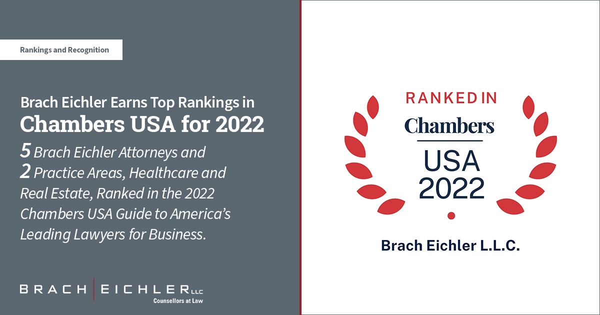 Brach Eichler Earns Top Rankings in Chambers USA for 2022