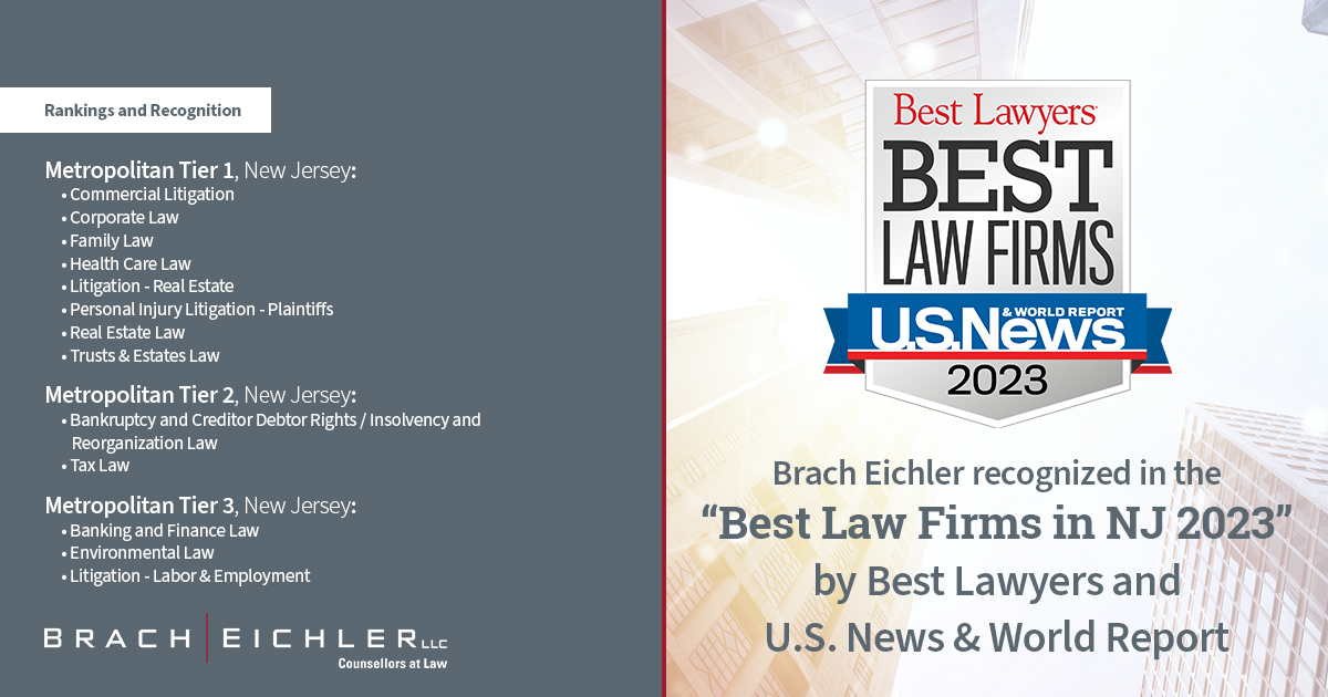 U.S. News – Best Lawyers® "Best Law Firms" 2023 Publication | Brach Eichler