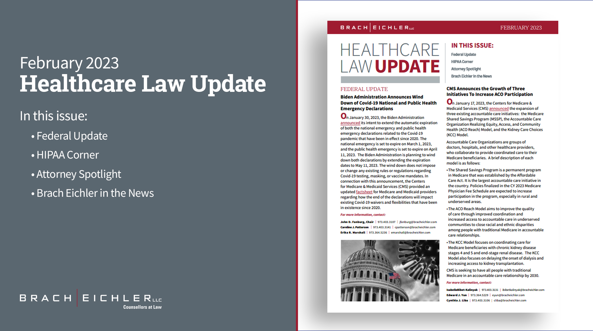 Healthcare Law Update - February 2023 - Brach Eichler