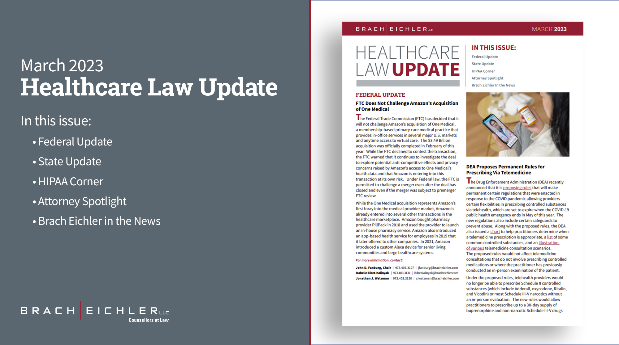 Brach Eichler Healthcare Law Update - March 2023