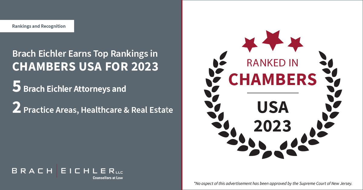 Brach Eichler Earns Top Rankings in Chambers USA for 2023