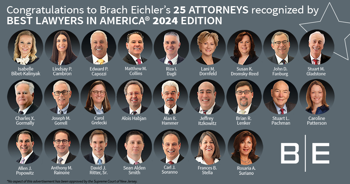 Forty Total Brach Eichler Recognized by Best Lawyers 2024 | Brach Eichler
