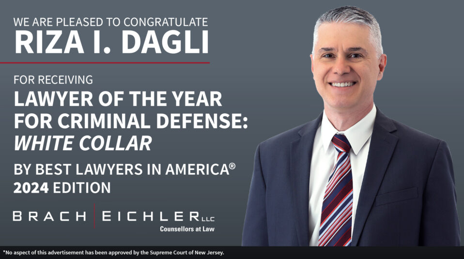 Brach Eichler’s Riza Dagli was voted Best Lawyers’© 2024 “Lawyer of the
