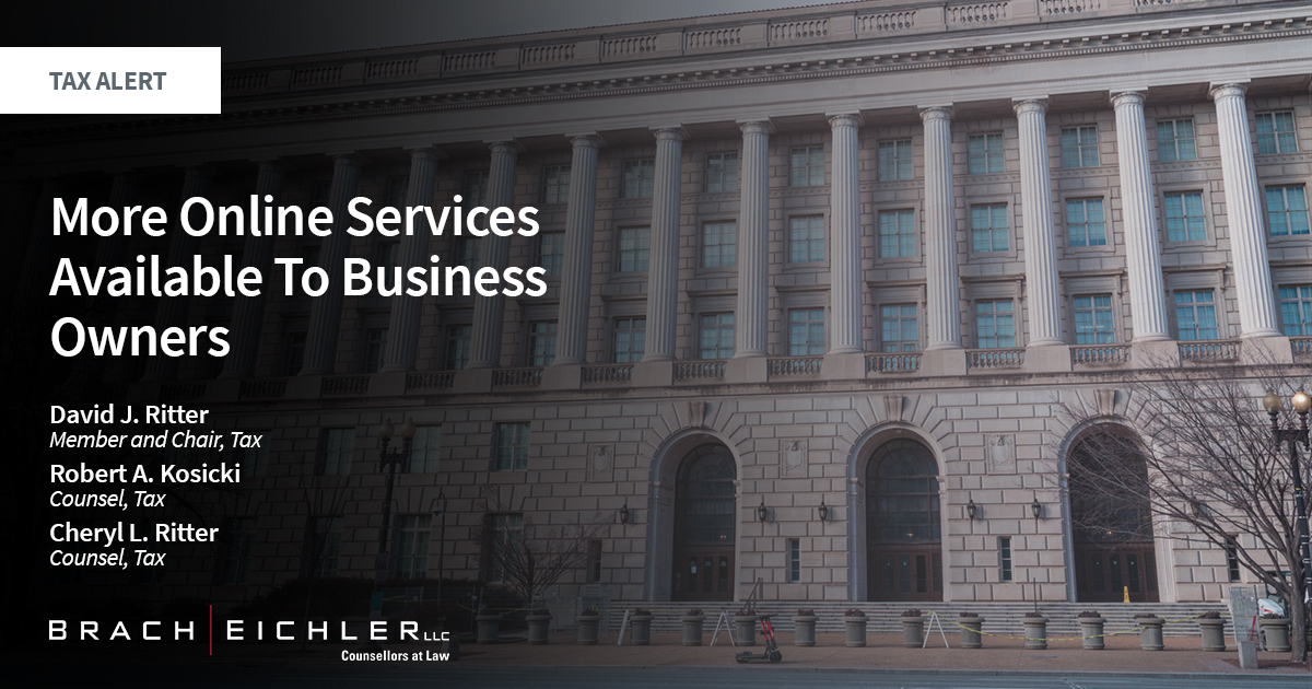 More Online Services Available To Business Owners - Tax Alert - February 2024 - Brach Eichler