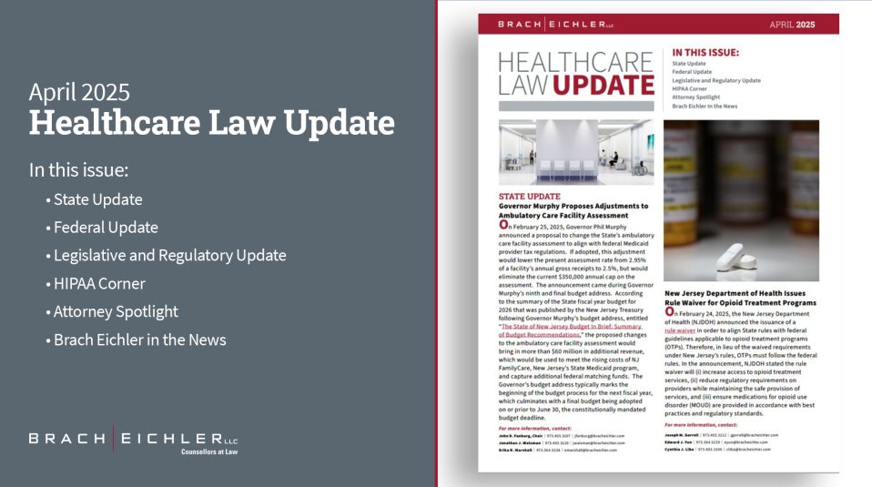 Healthcare Law Update - April 2025 - Brach Eichler