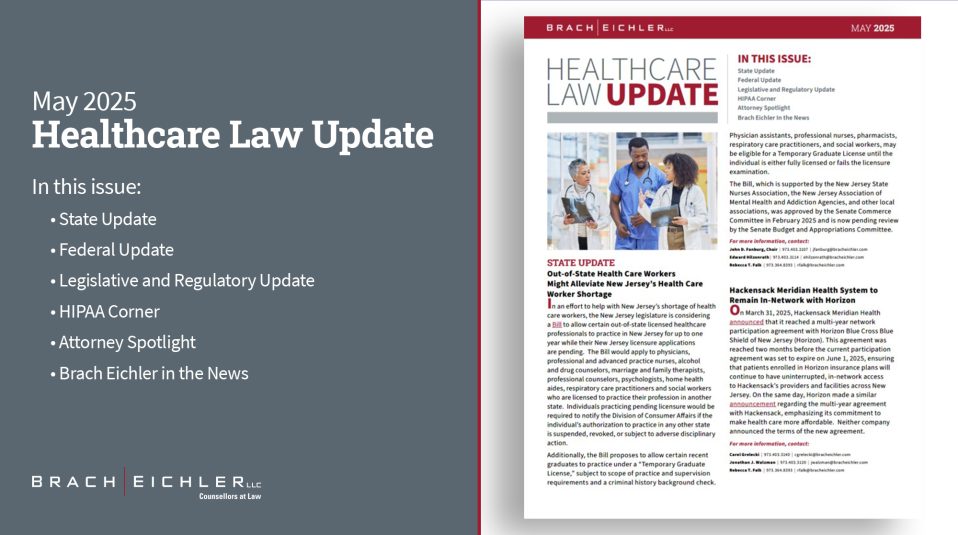 Healthcare Law Update - May 2025 - Brach Eichler