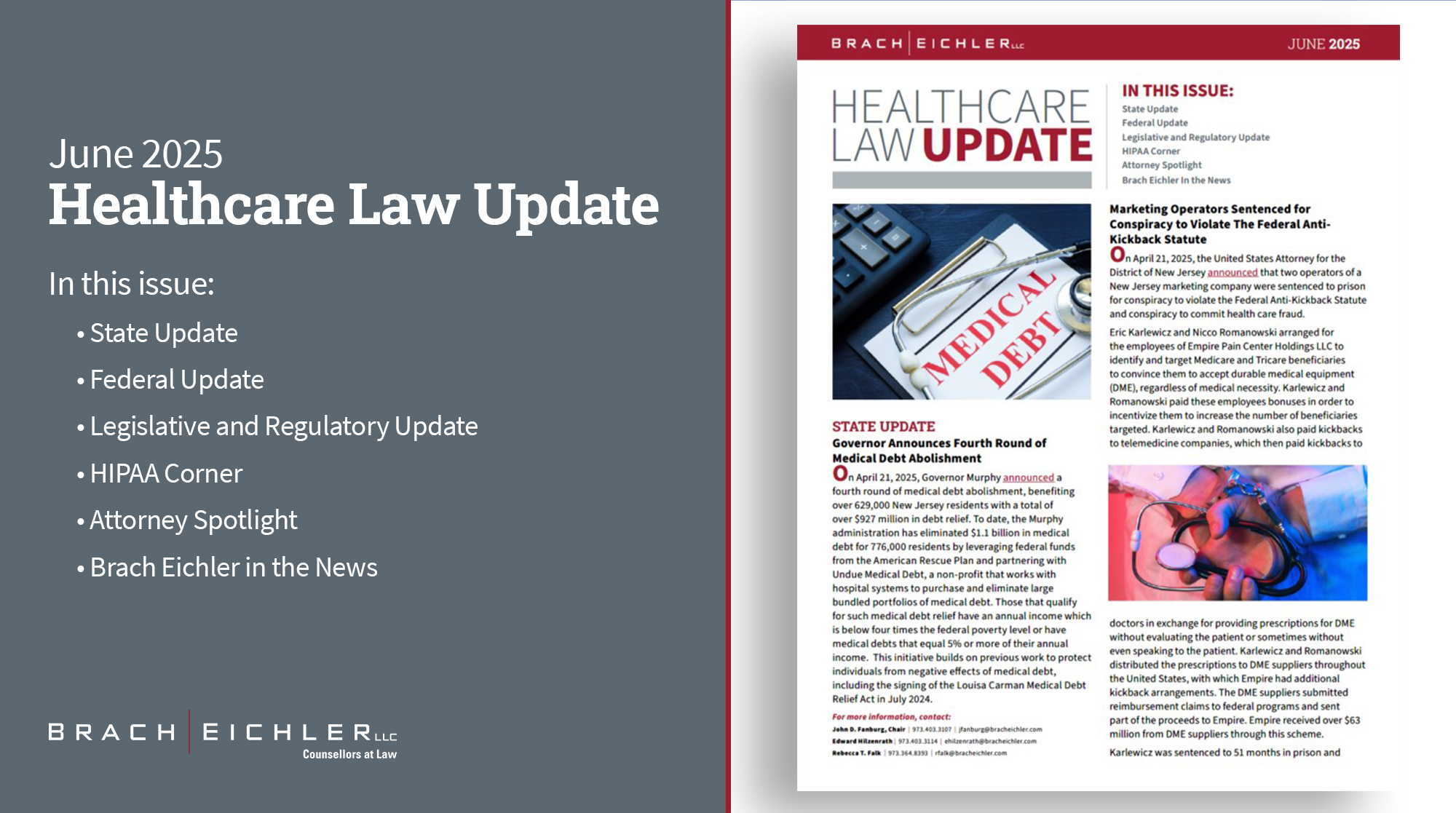 Healthcare Law Update - June 2025 - Brach Eichler