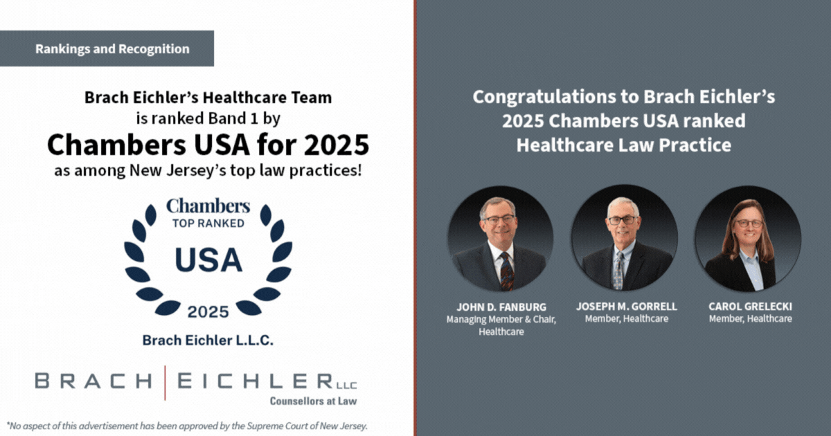 Brach Eichler Earns Top Rankings in Chambers USA for 2025 - Brach Eichler