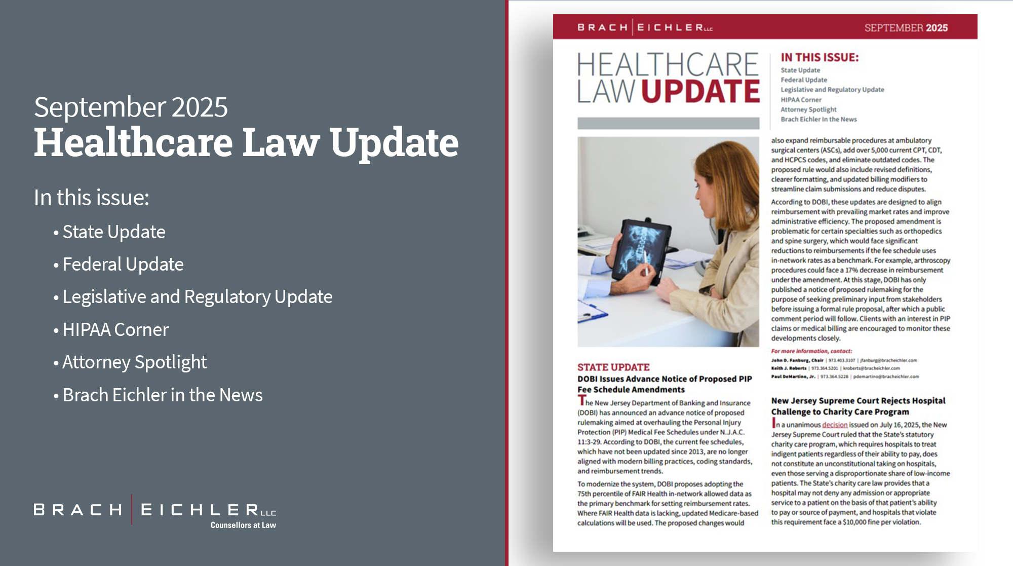 Healthcare Law Update - September 2025 - Brach Eichler