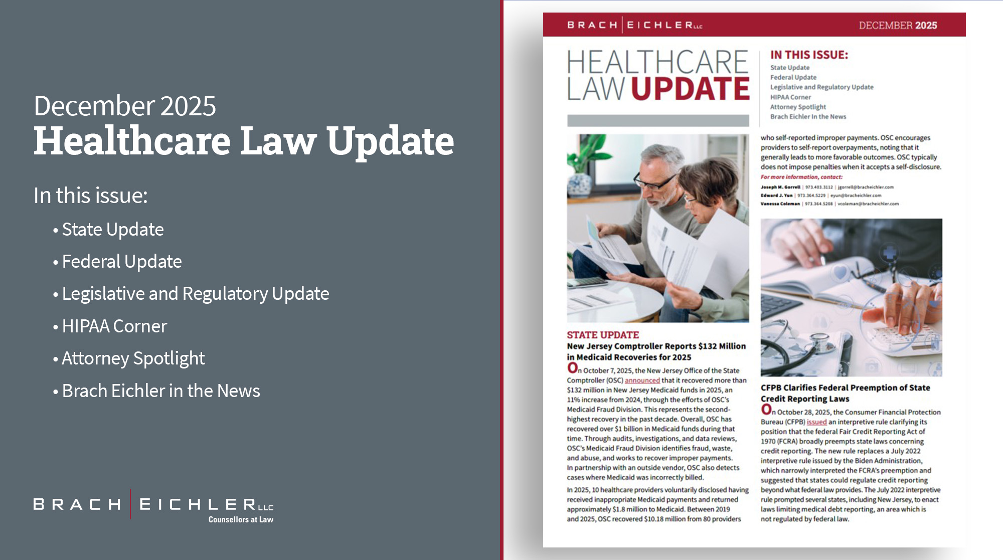 Healthcare Law Update - December 2025 - Brach Eichler