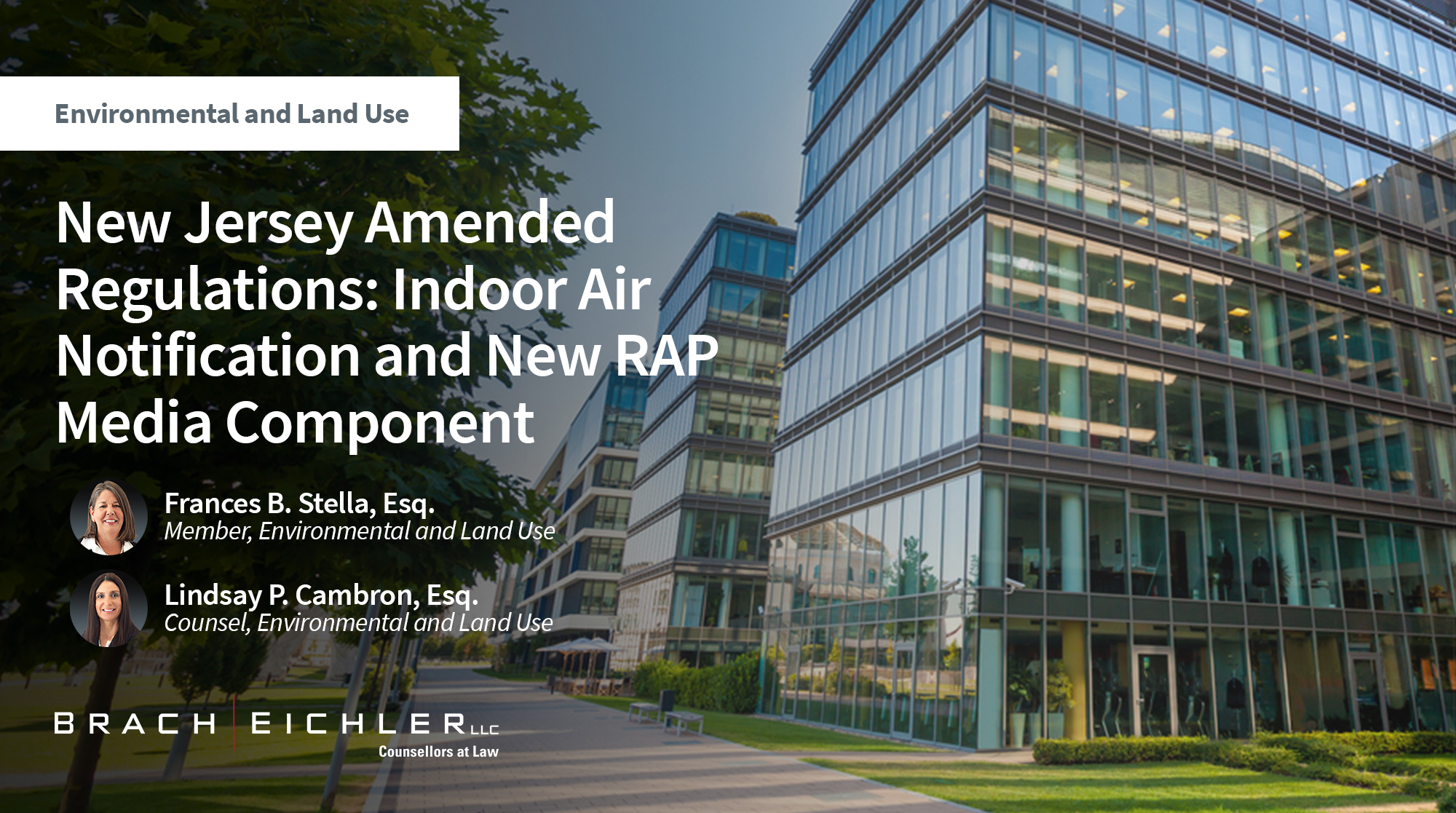 New Jersey Amended Regulations: Indoor Air Notification and New RAP Media Component - Environmental and Land Use Alert - March 2026 - Brach Eichler