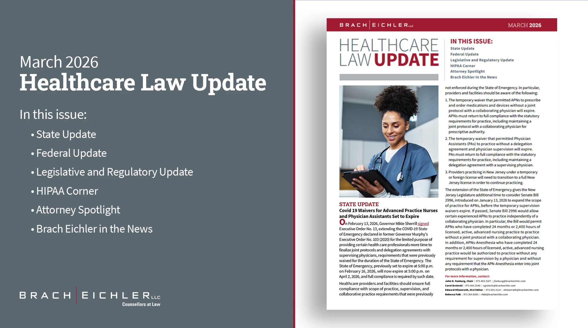 Healthcare Law Update - March 2026 - Brach Eichler