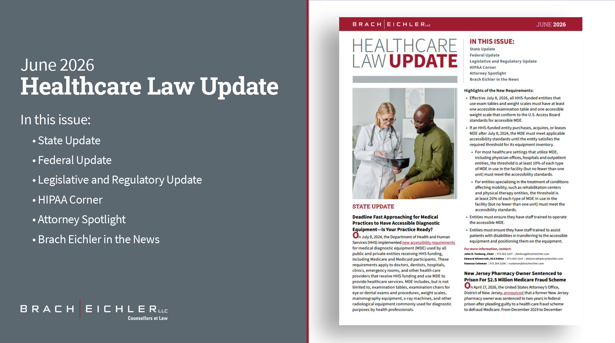 Healthcare Law Update - June 2026 - Brach Eichler