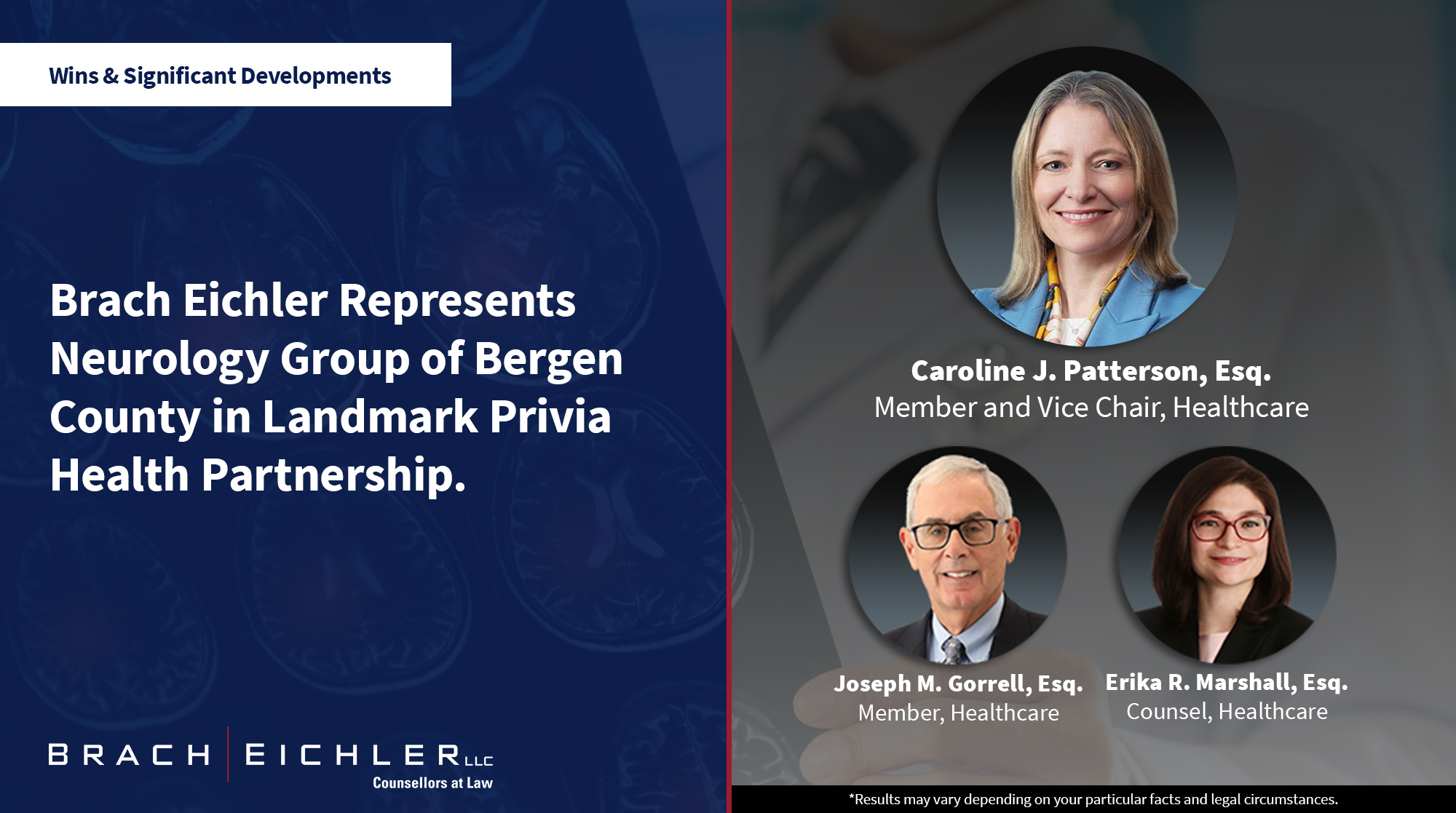 Brach Eichler Represents Neurology Group of Bergen County in Landmark Privia Health Partnership