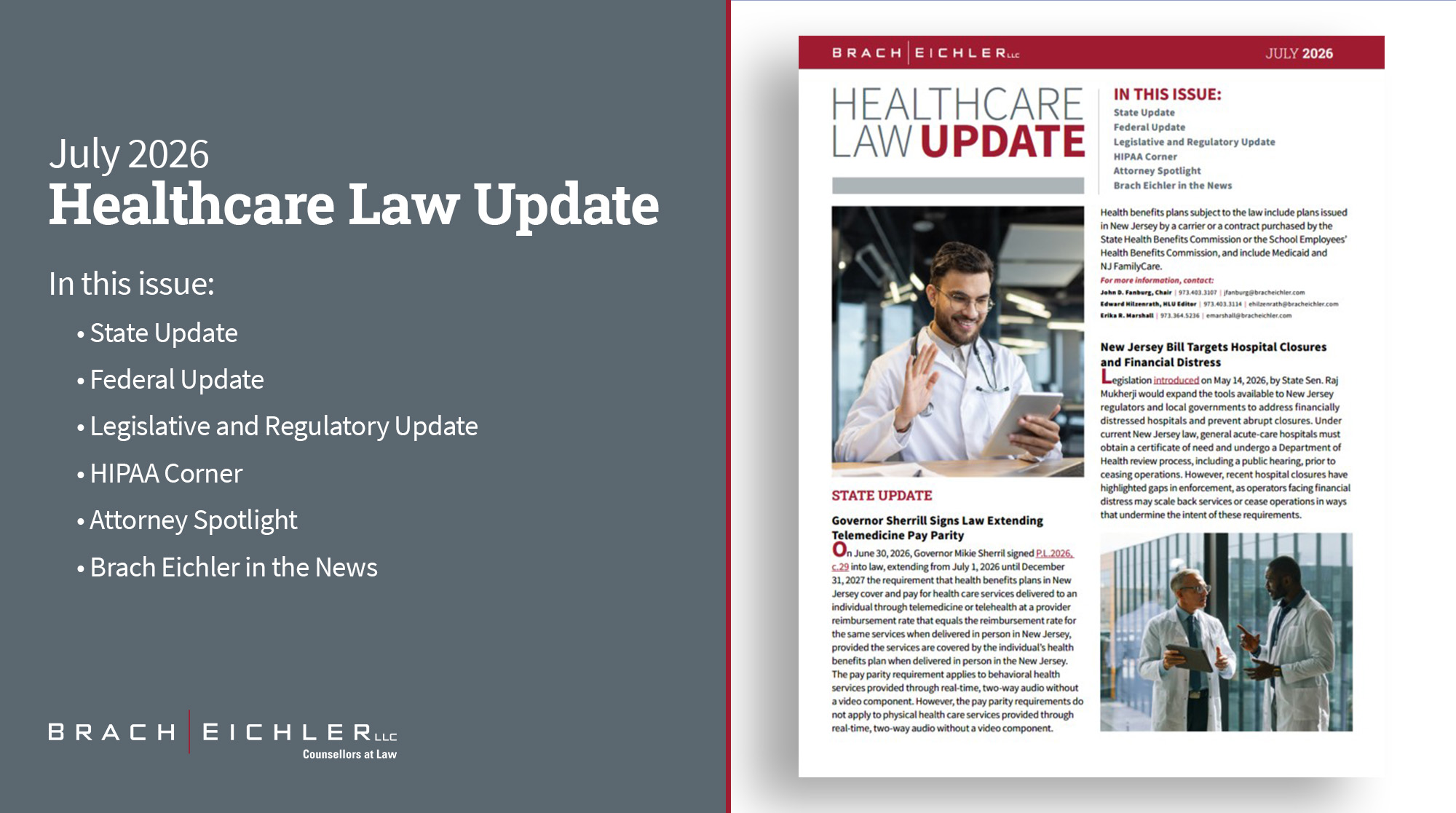 Healthcare Law Update - July 2026 - Brach Eichler