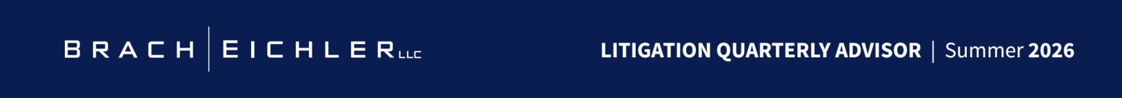 Litigation Quarterly Advisor – Summer 2026 | Brach Eichler