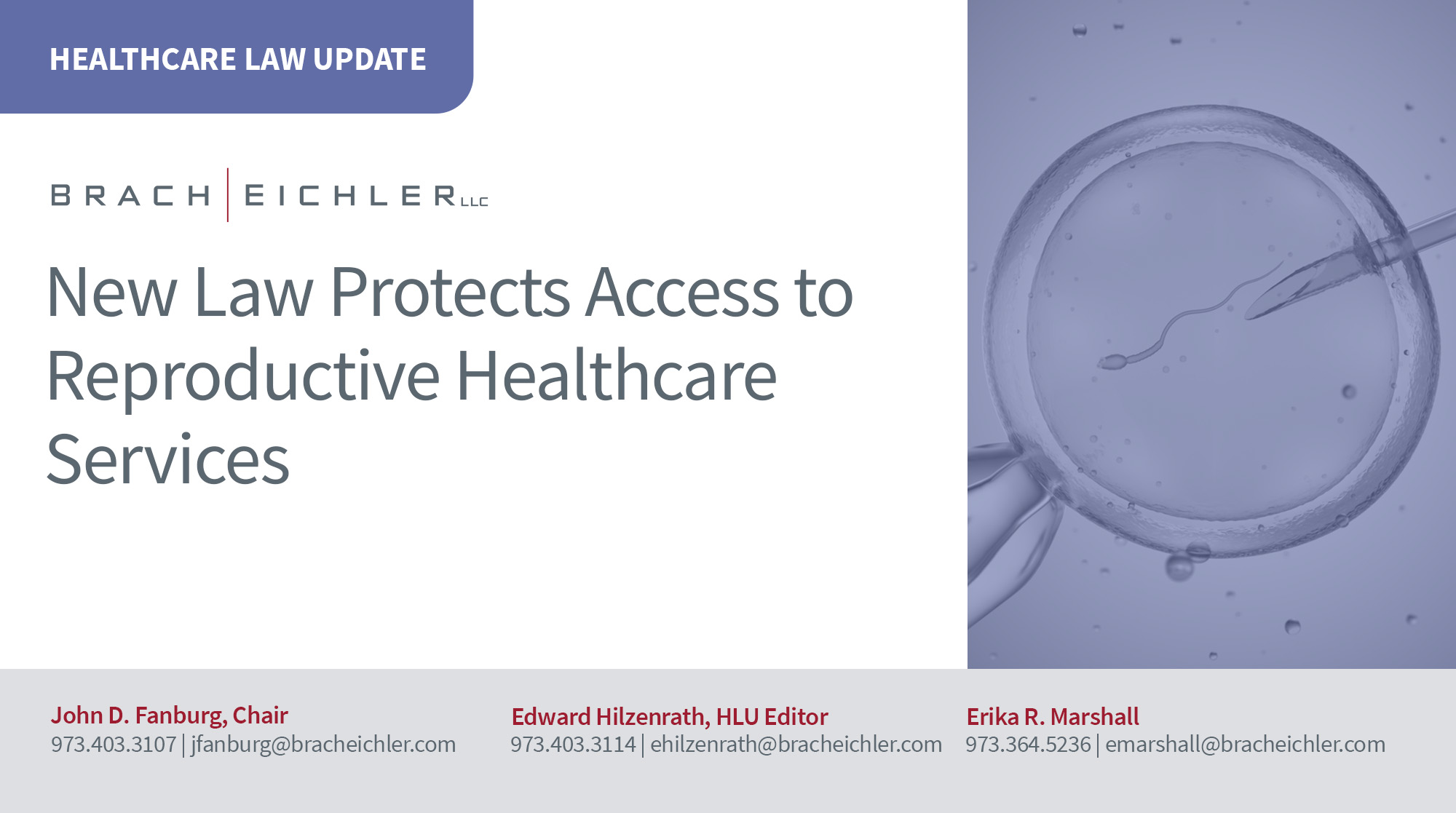 New Law Protects Access to Reproductive Healthcare Services - Healthcare Law Update - October 2026 - Brach Eichler | Brach Eichler LLC New Law Protects Access to Reproductive Healthcare Services - Healthcare Law Update - October 2026 - Brach Eichler