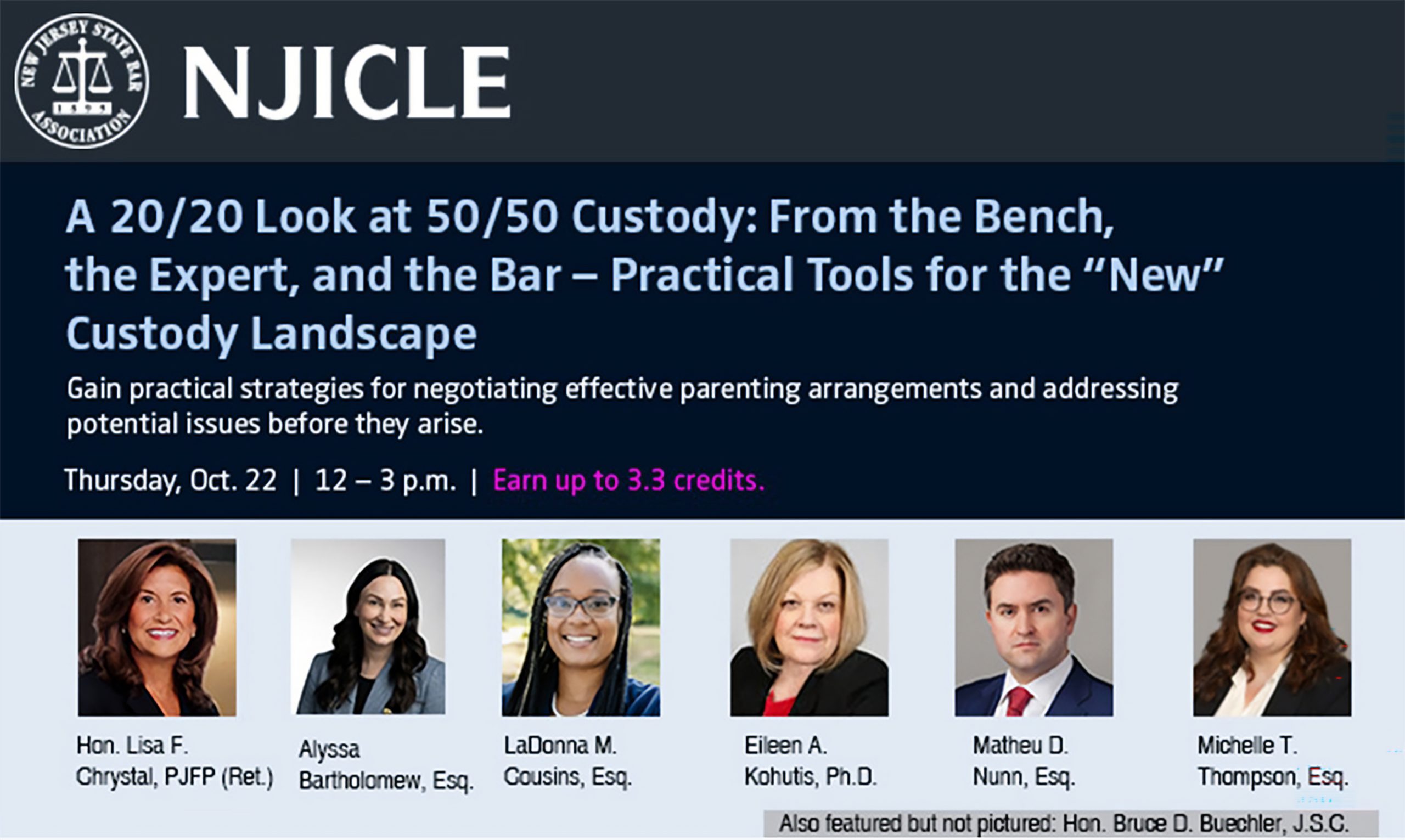 Hon. Lisa F. Chrystal, P.J.F.P. (Ret.) to Moderate NJSBA Webcast: "A 20/20 Look at 50/50 Custody" | Brach Eichler LLC Hon. Lisa F. Chrystal, P.J.F.P. (Ret.) to Moderate NJSBA Webcast: "A 20/20 Look at 50/50 Custody"